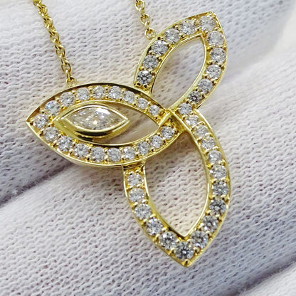 Harry Winston Necklace 750 Yellow Gold Diamond Lily Cluster — view 6