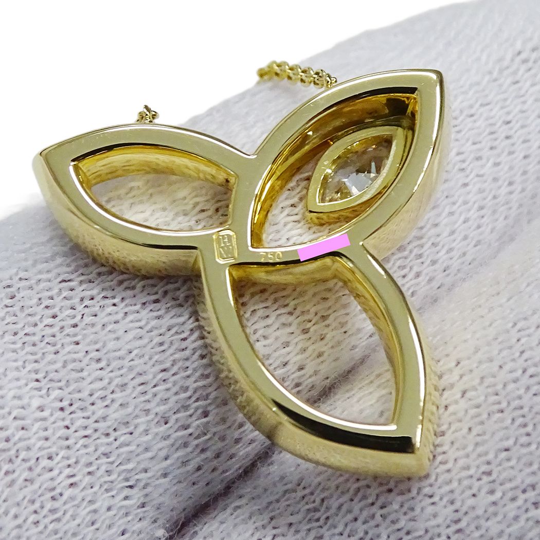 Harry Winston Necklace 750 Yellow Gold Diamond Lily Cluster — view 7