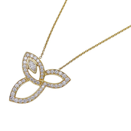 Harry Winston Necklace 750 Yellow Gold Diamond Lily Cluster