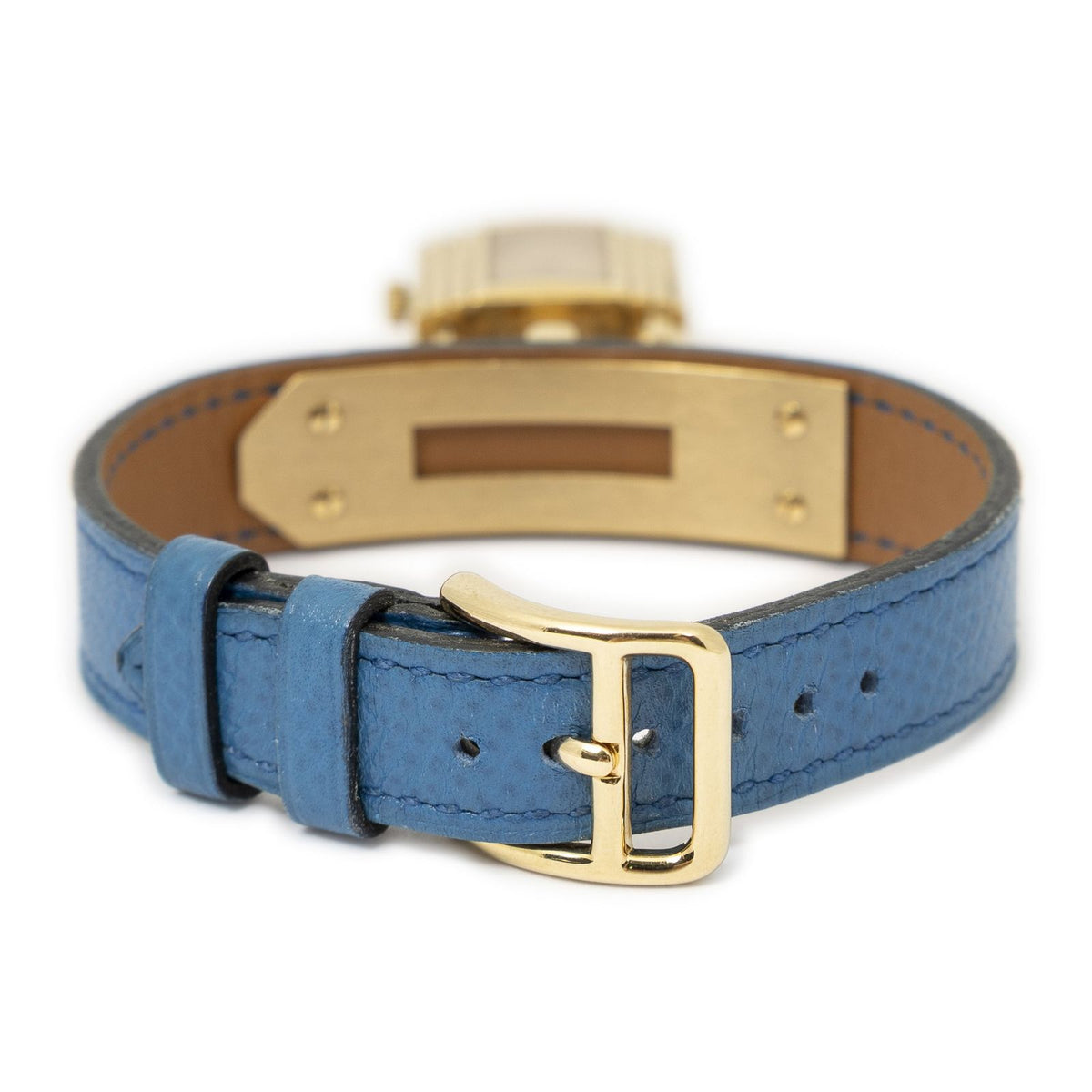 Hermes Kelly Watch Blue Courchevel Leather — view 6