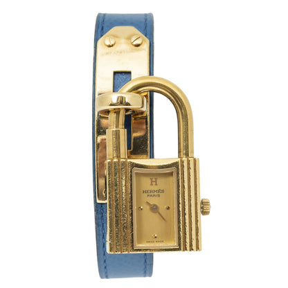 Hermes Kelly Watch Blue Courchevel Leather