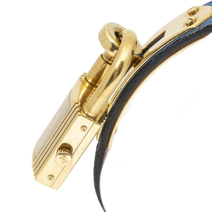 Hermes Kelly Watch Blue Courchevel Leather — view 3