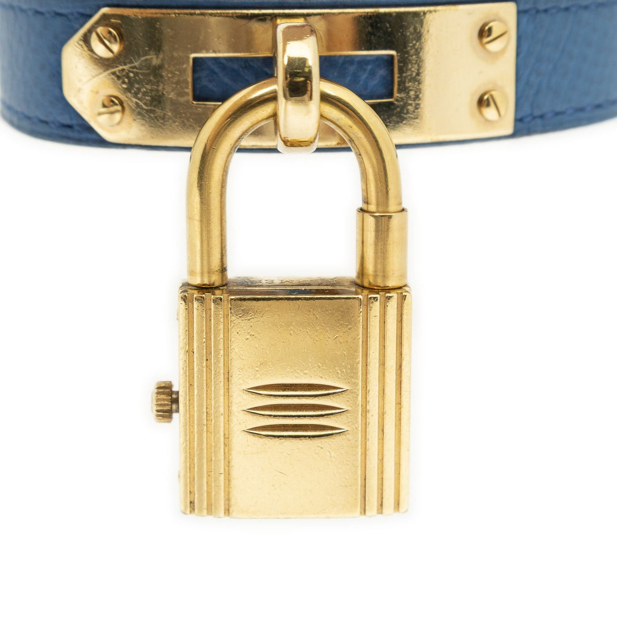 Hermes Kelly Watch Blue Courchevel Leather — view 5