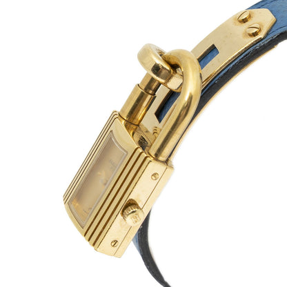 Hermes Kelly Watch Blue Courchevel Leather — view 2