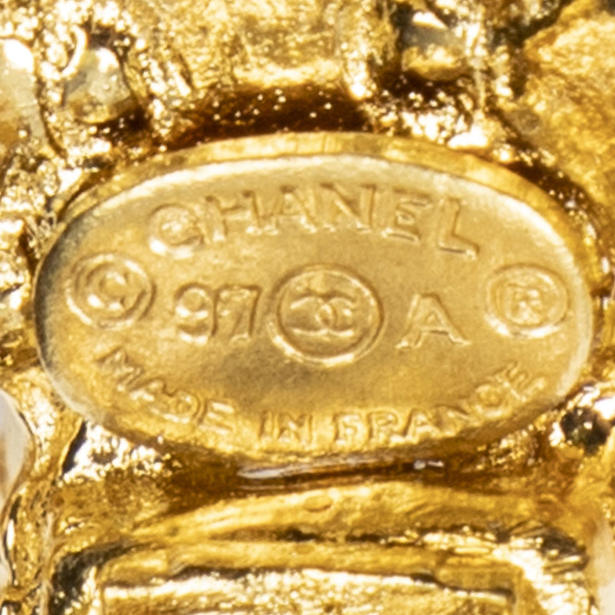 Chanel CC Ribbon Cross Clip-On Earrings Gold Plated — view 3