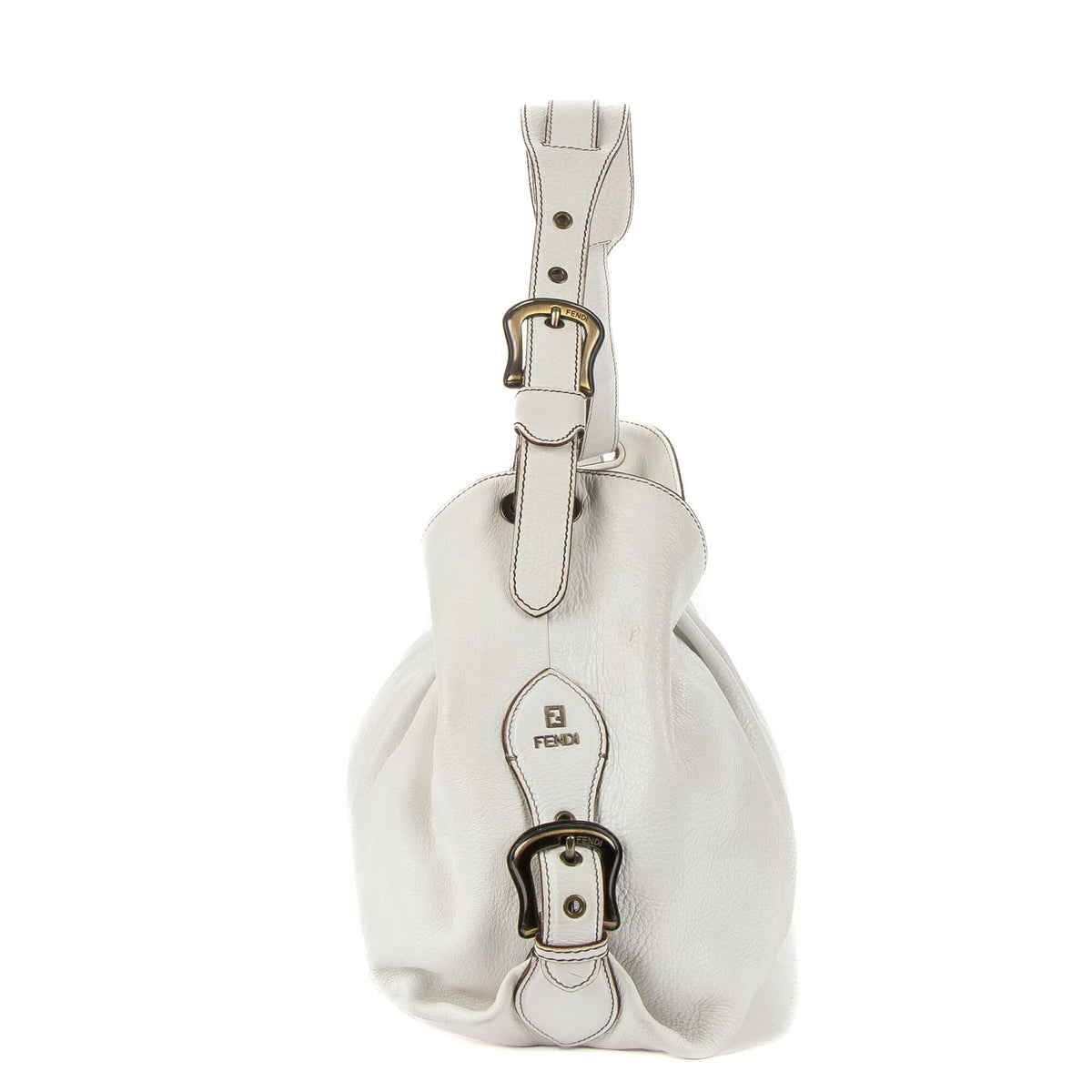 Fendi Doctor Bag White Grain Calfskin Leather — view 4