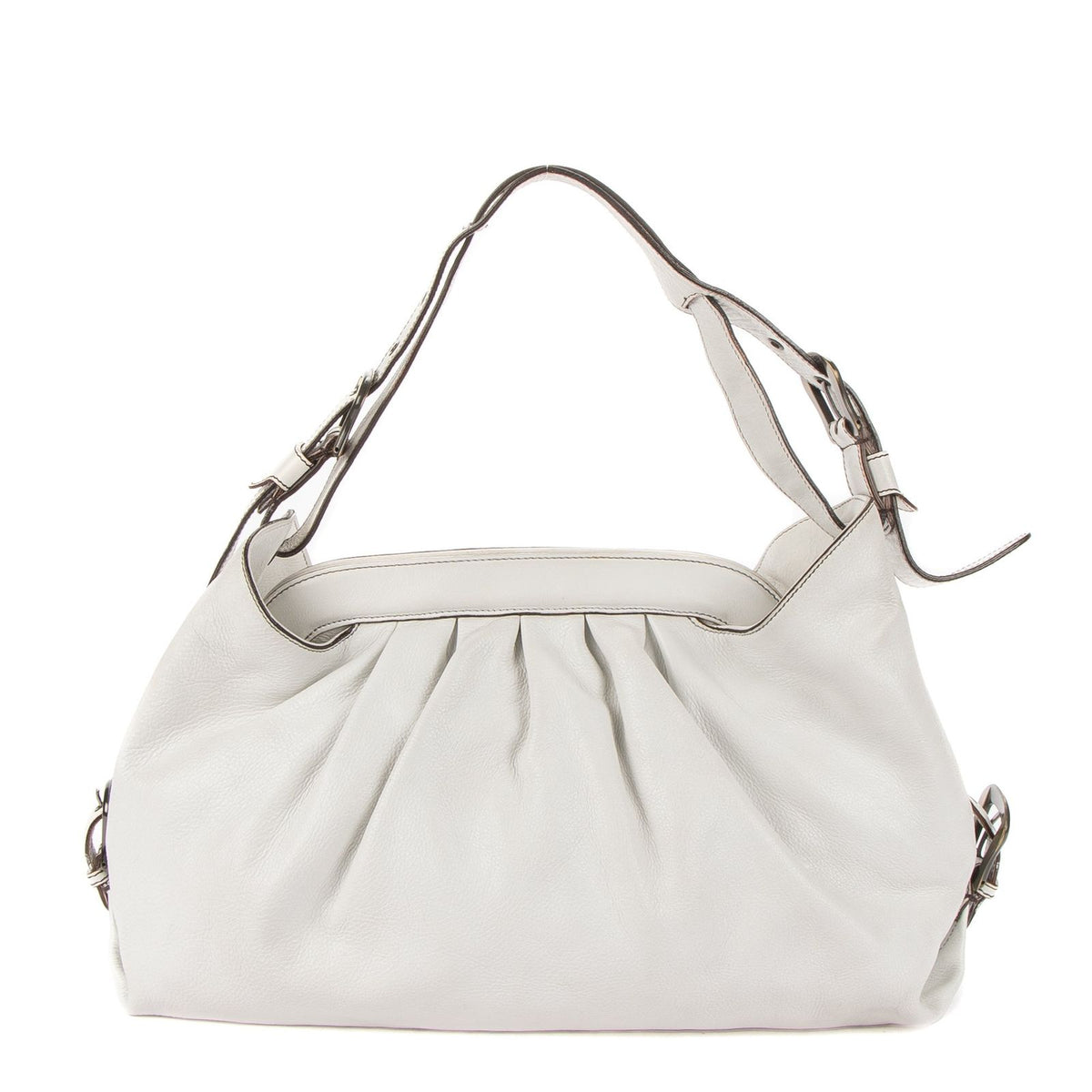 Fendi Doctor Bag White Grain Calfskin Leather