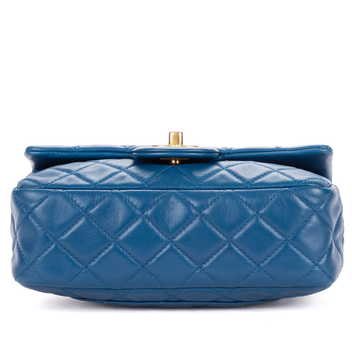 Chanel Maxi Single Flap Bag Blue Quilted Lambskin Leather — view 6