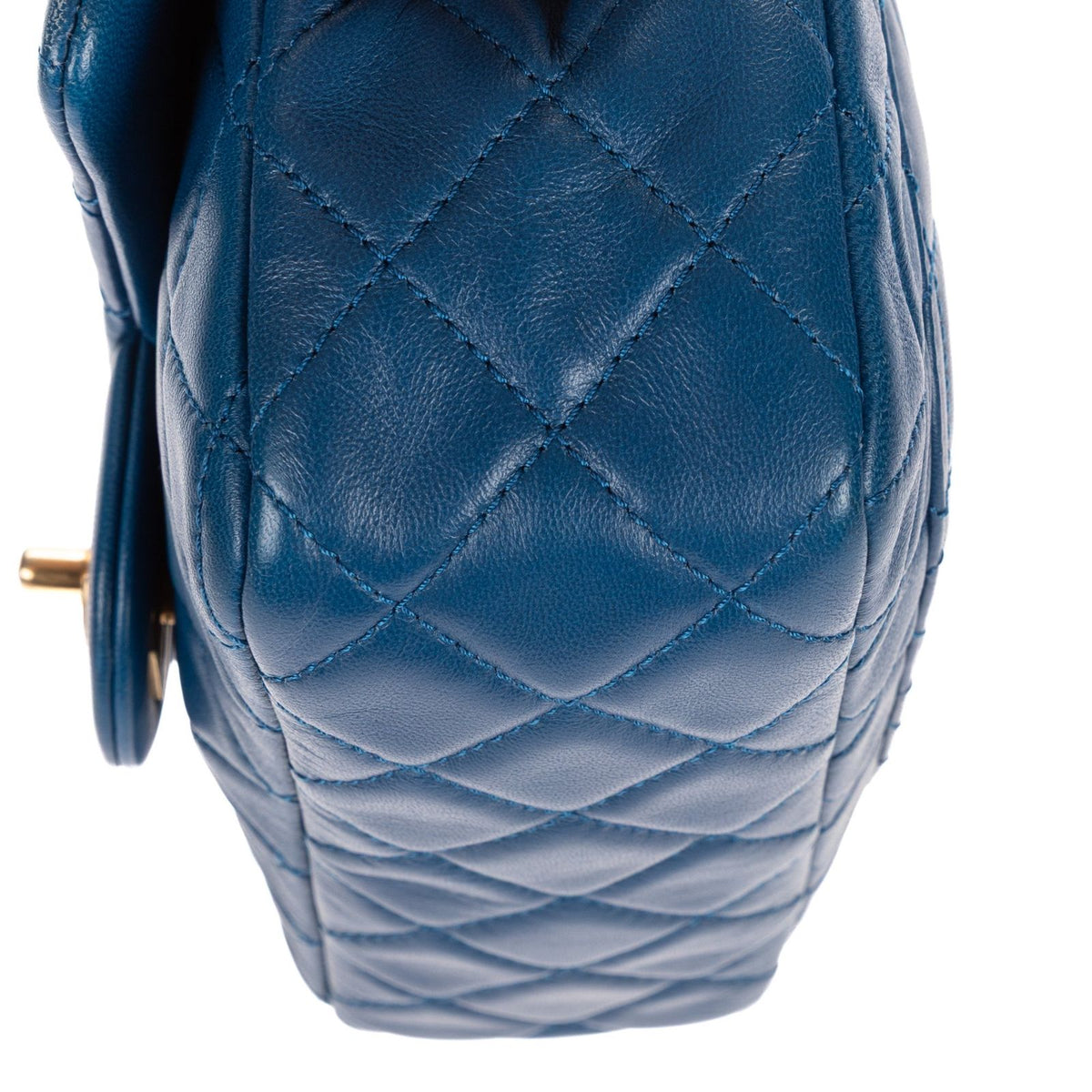 Chanel Maxi Single Flap Bag Blue Quilted Lambskin Leather — view 7