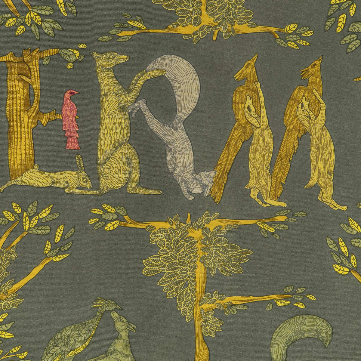Hermes Scarf Gray Goldtwill Silk — view 3