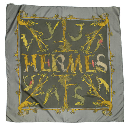 Hermes Scarf Gray Goldtwill Silk — view 2