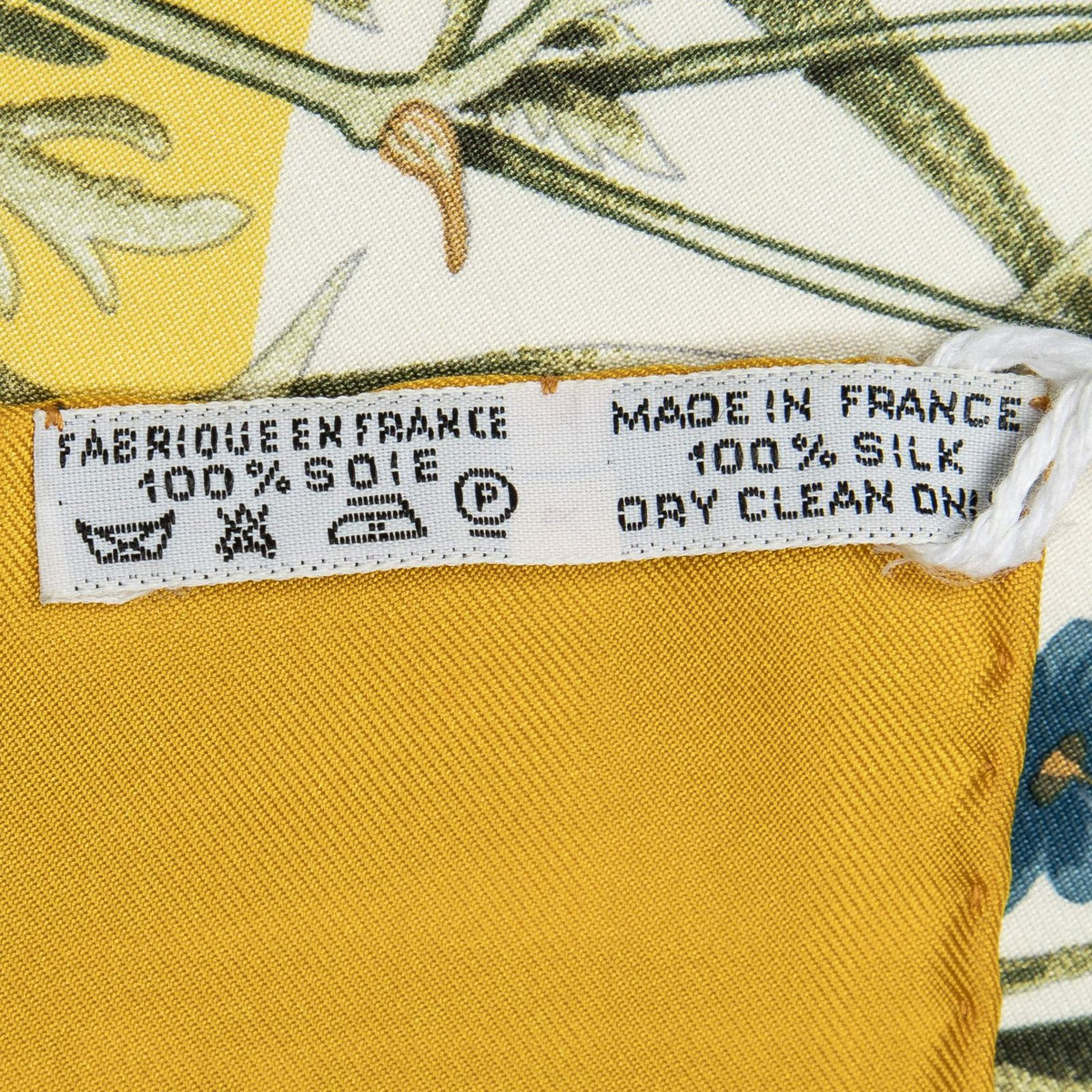 Hermes Scarf Yellow Ivory Green Twill Silk — view 5