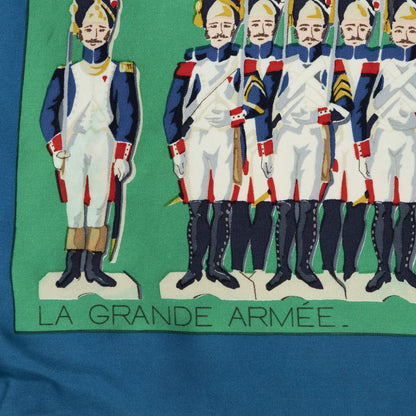 Hermes Scarf Blue Green Ivory Twill Silk — view 5