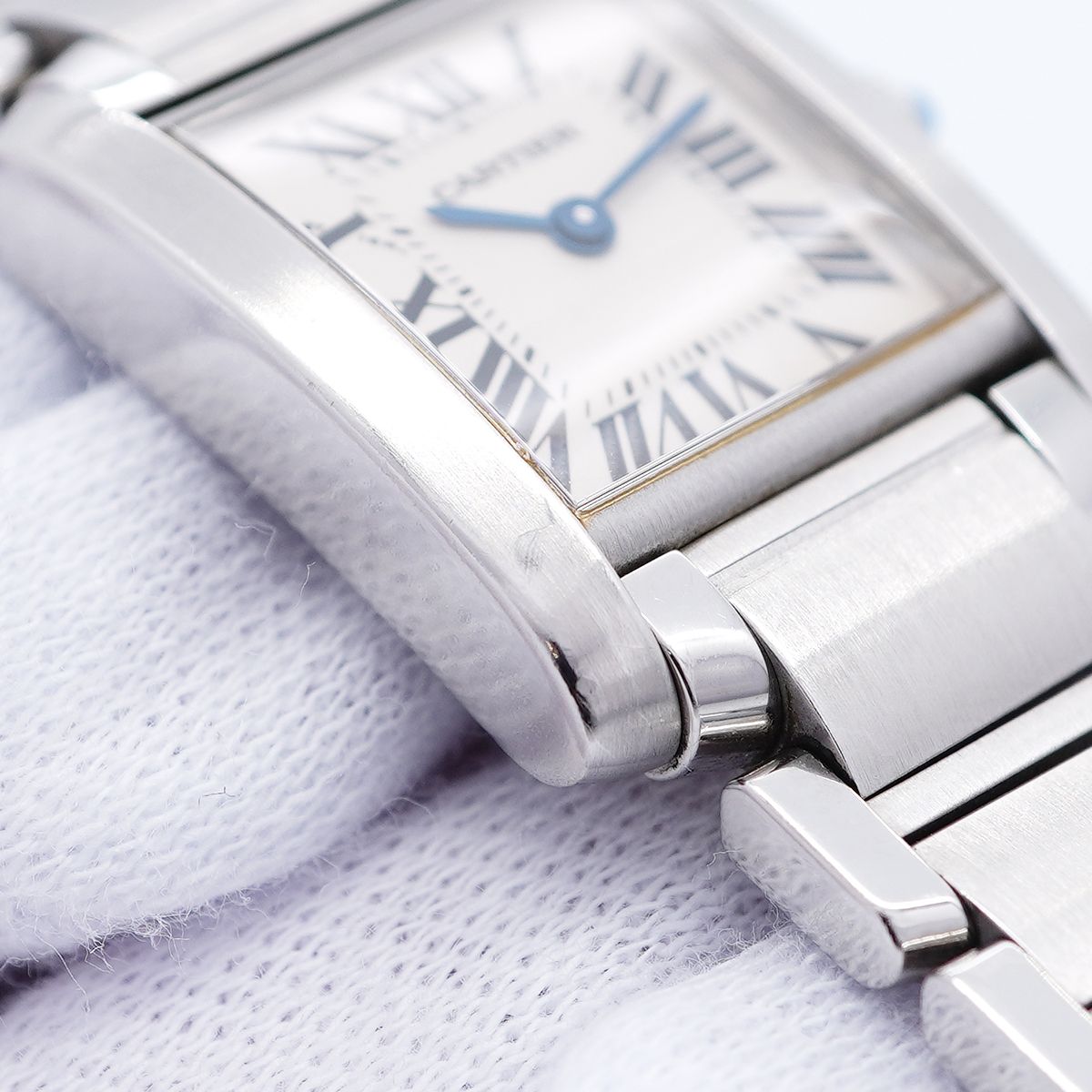 Cartier Tank Francaise SM Ivory Dial Watch — view 7