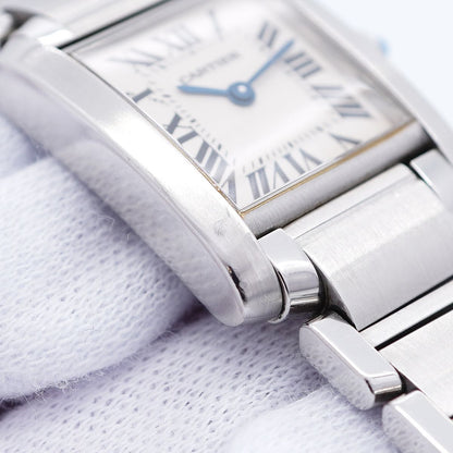 Cartier Tank Francaise SM Ivory Dial Watch — view 7