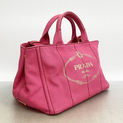 Prada Tote Bag Canapa Canvas Pink Gold 2-Way — view 2