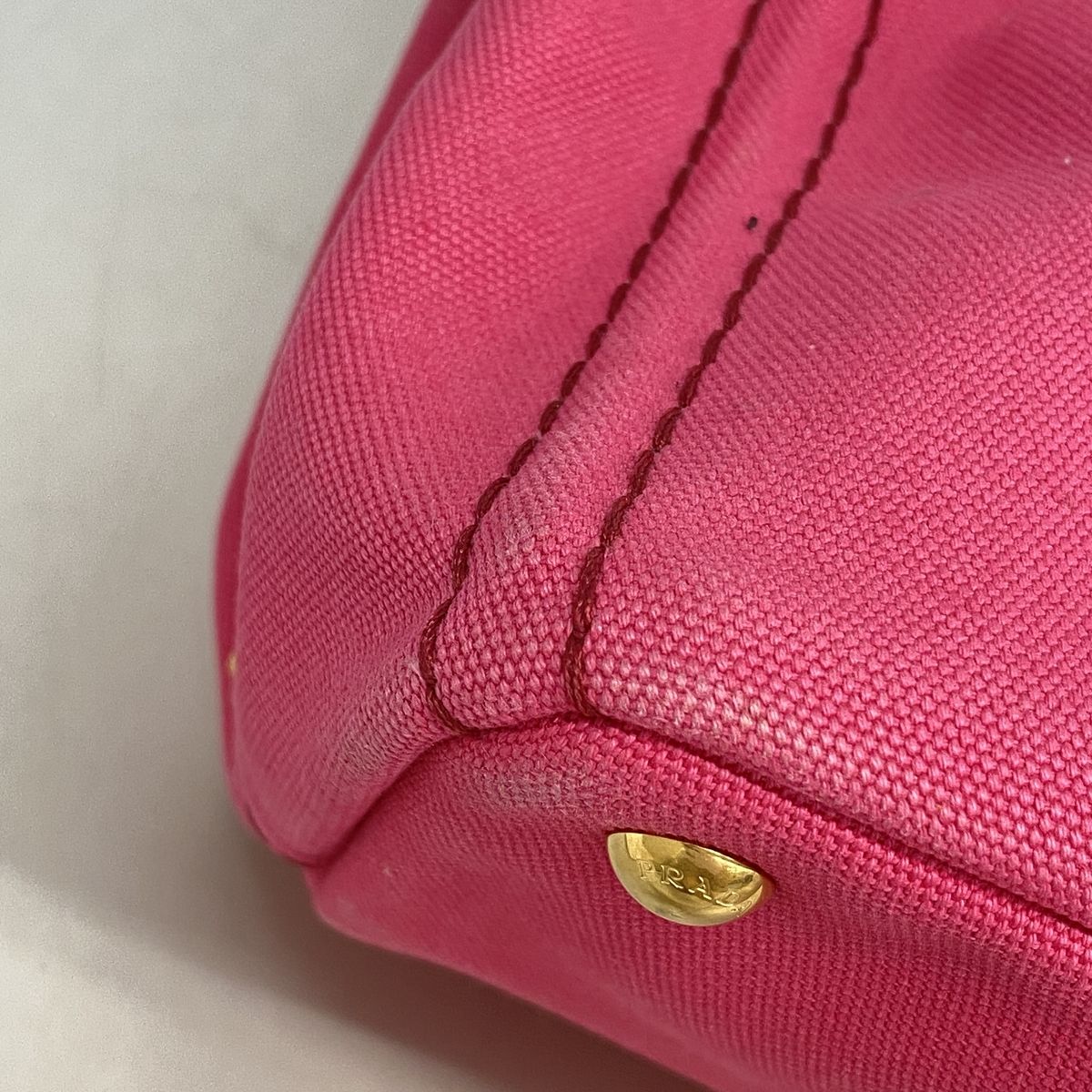 Prada Tote Bag Canapa Canvas Pink Gold 2-Way — view 6