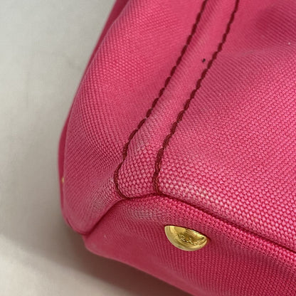 Prada Tote Bag Canapa Canvas Pink Gold 2-Way — view 6