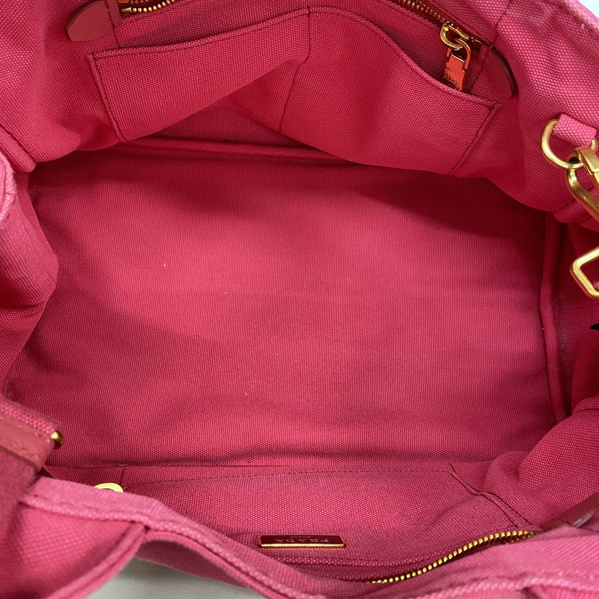 Prada Tote Bag Canapa Canvas Pink Gold 2-Way — view 4