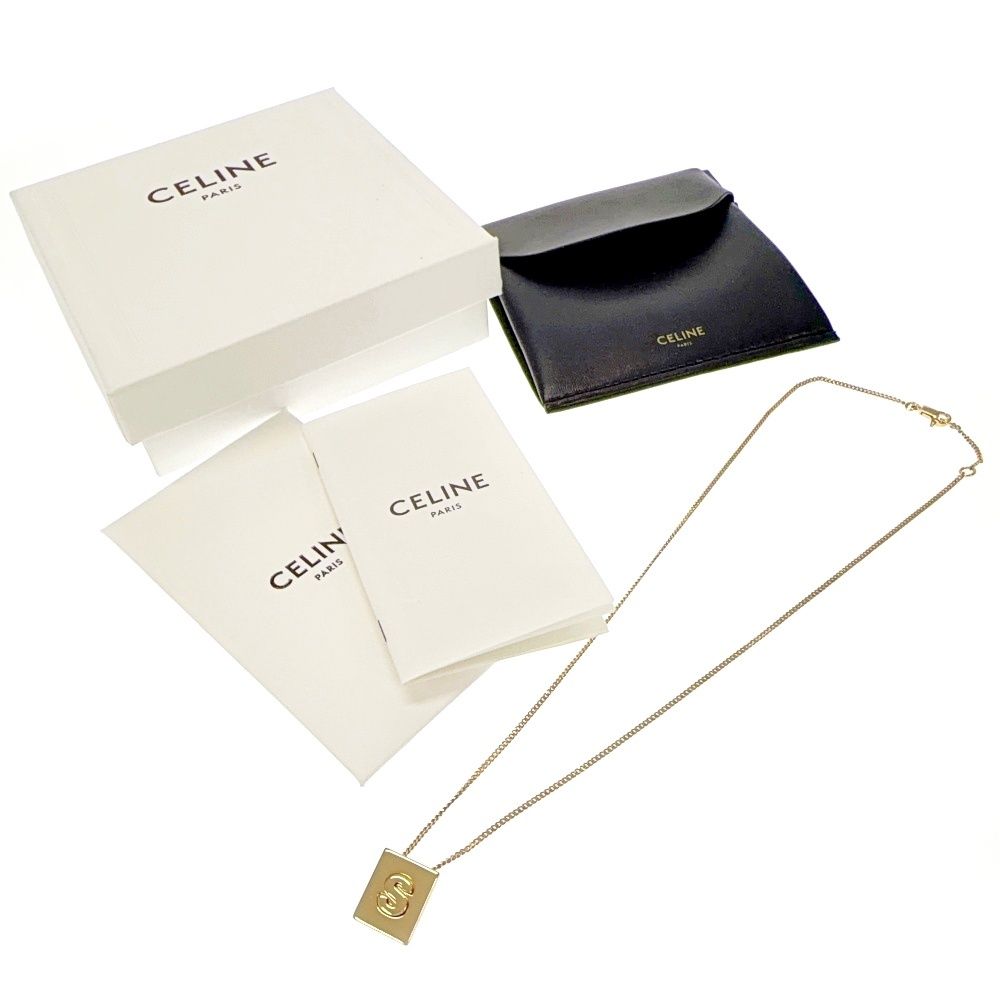 Celine Alphabet Square S Necklace Gold — view 8