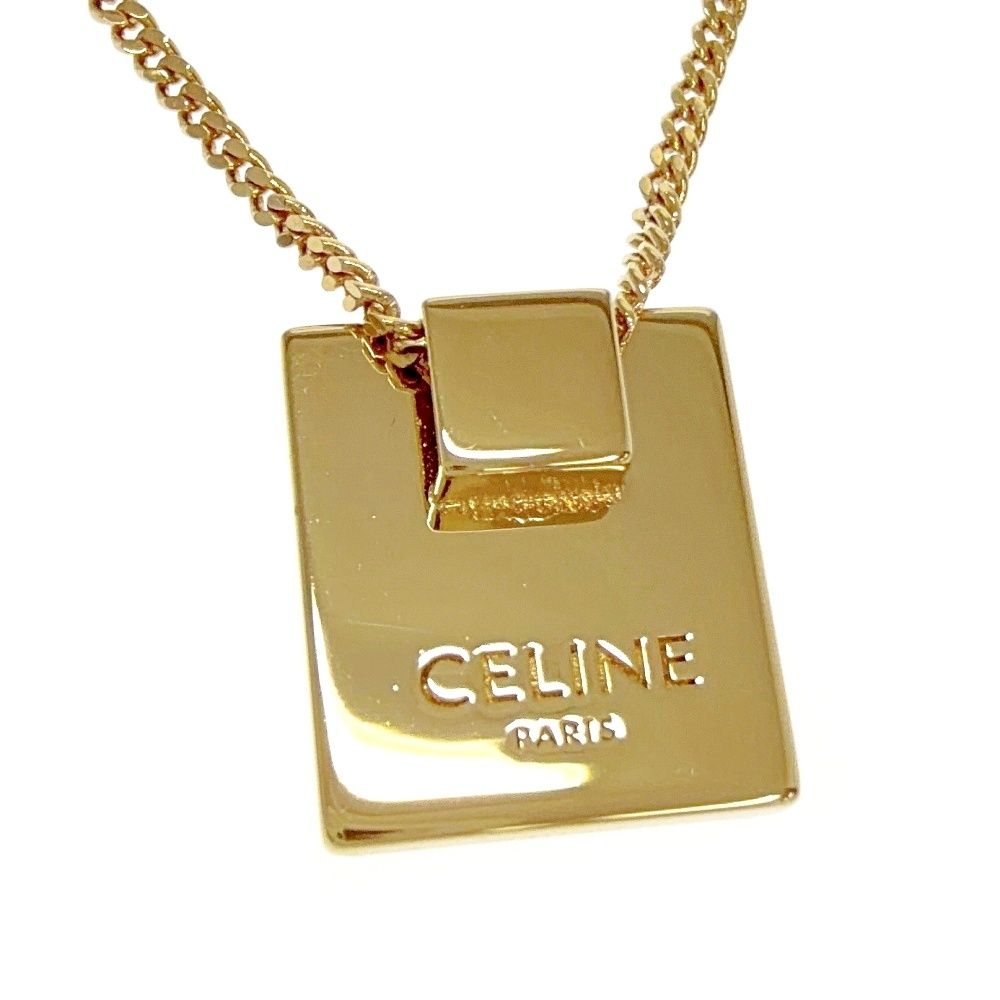 Celine Alphabet Square S Necklace Gold — view 3