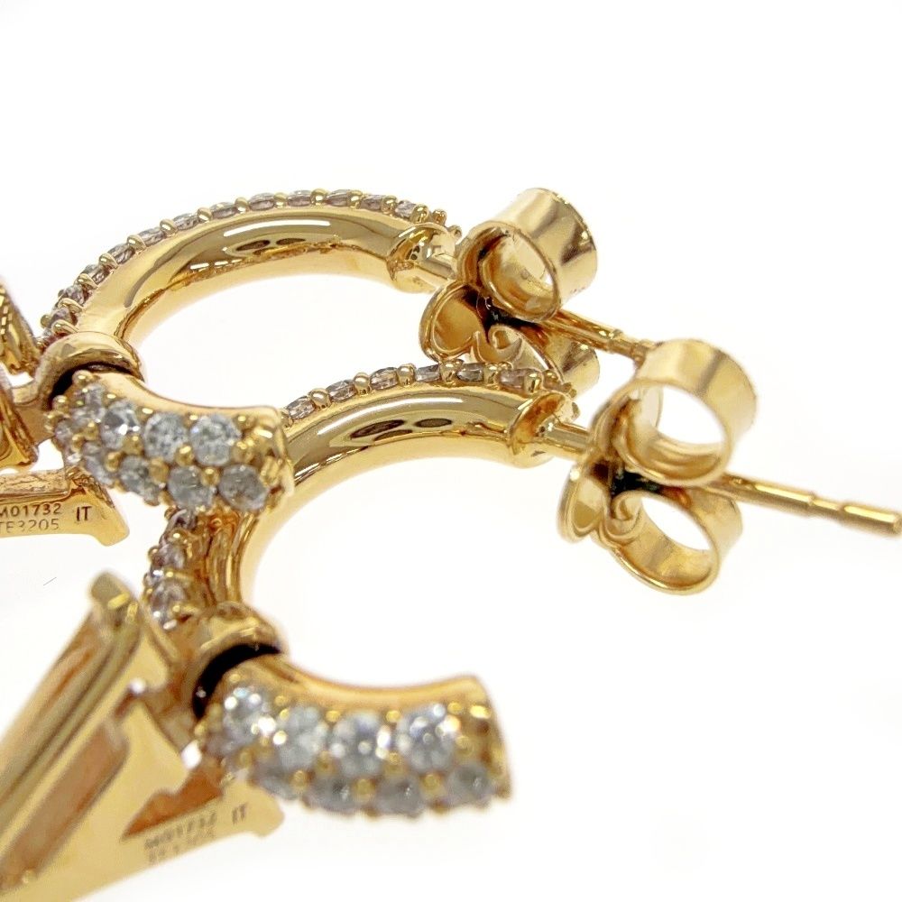 Louis Vuitton Rhinestone Earrings Hoop LV Iconic — view 6