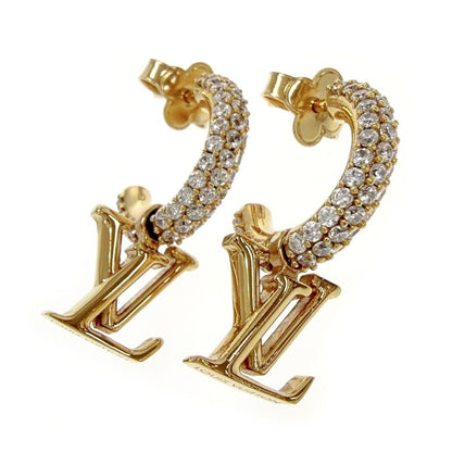 Louis Vuitton Rhinestone Earrings Hoop LV Iconic — view 3