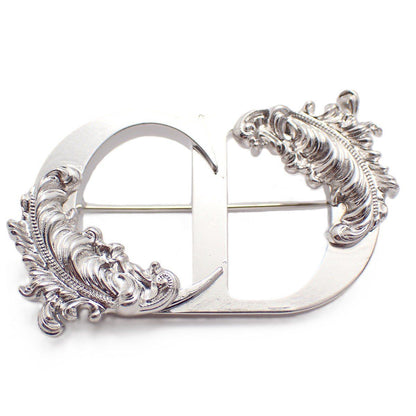 Dior Feather CD Brooch Silver