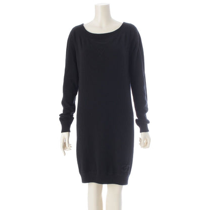 Chanel Cashmere CC Logo Knit Dress Black 38