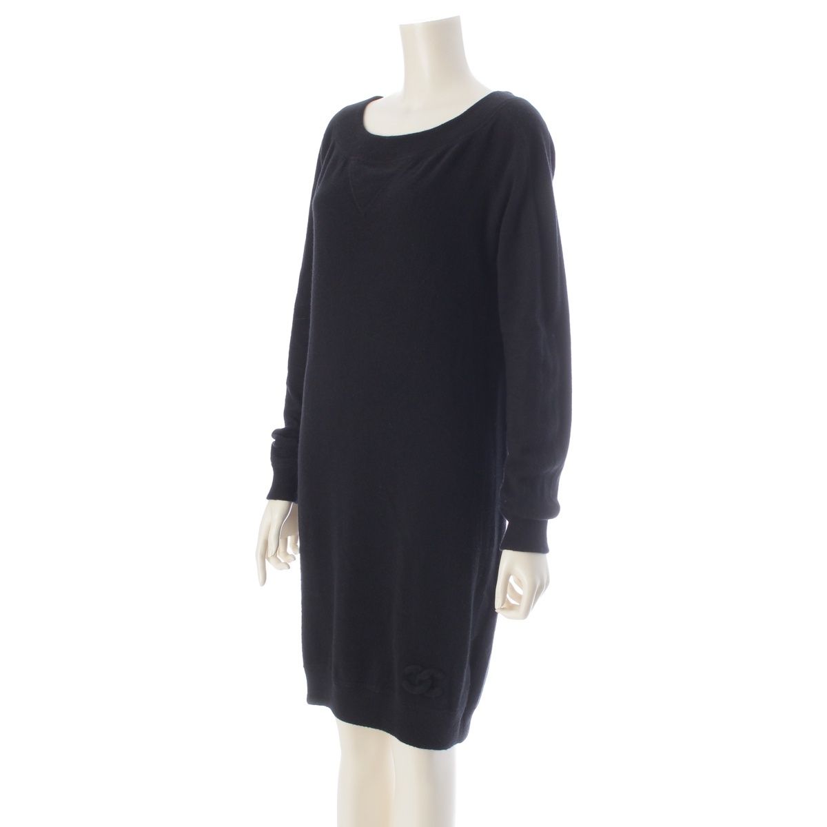 Chanel Cashmere CC Logo Knit Dress Black 38 — view 2