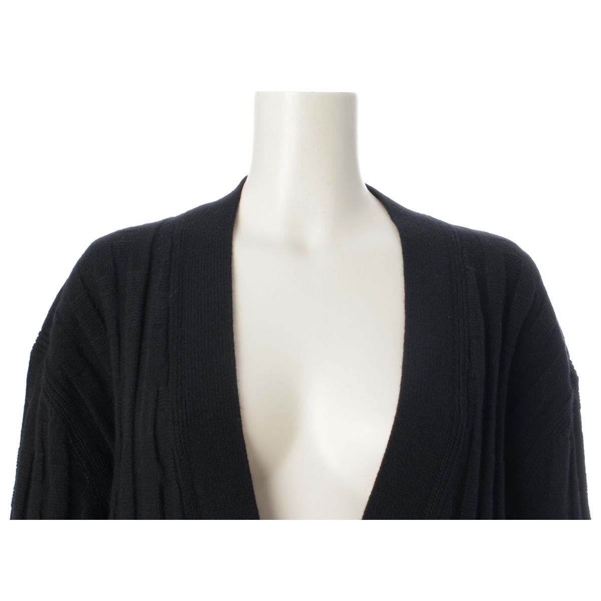 Hermes Voyage Wool Sellier Buttons Long Cardigan Knit Top Black 36 — view 5