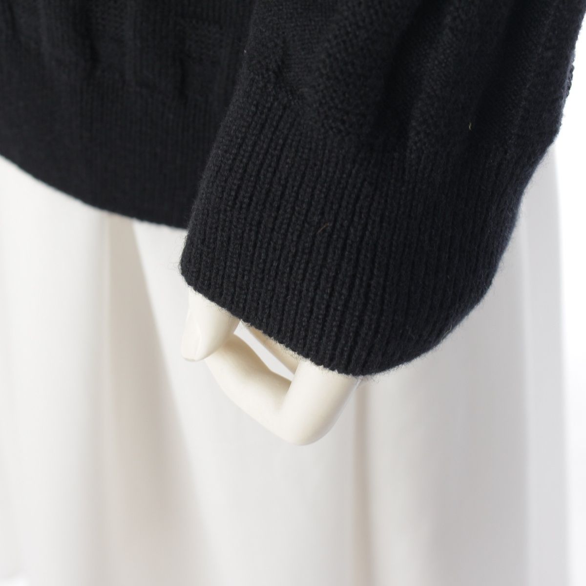 Hermes Voyage Wool Sellier Buttons Long Cardigan Knit Top Black 36 — view 7
