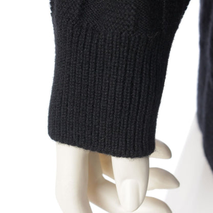 Hermes Voyage Wool Sellier Buttons Long Cardigan Knit Top Black 36 — view 6