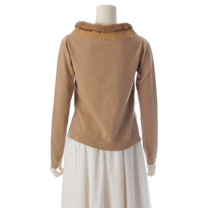 Prada Cashmere Mink Crew Neck Sweater Knit Top Beige 38 — view 4