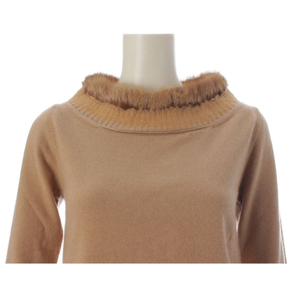 Prada Cashmere Mink Crew Neck Sweater Knit Top Beige 38 — view 5