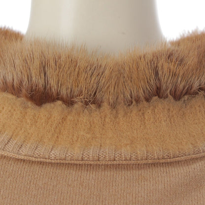 Prada Cashmere Mink Crew Neck Sweater Knit Top Beige 38 — view 7
