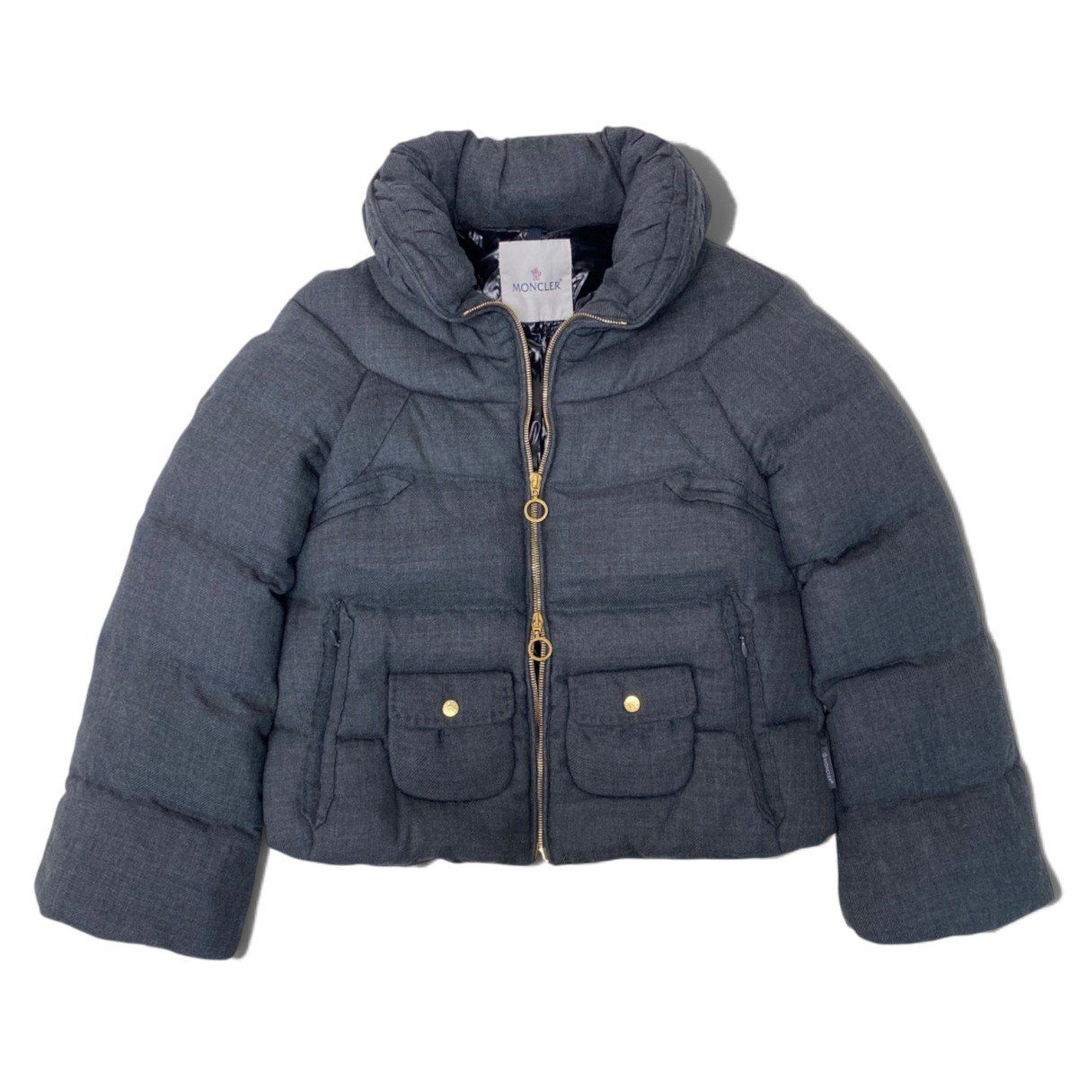 Moncler Down Jacket Briancon Short Length Gray Wool 00 — view 2