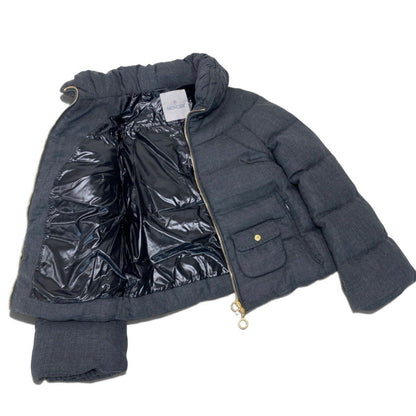 Moncler Down Jacket Briancon Short Length Gray Wool 00 — view 6