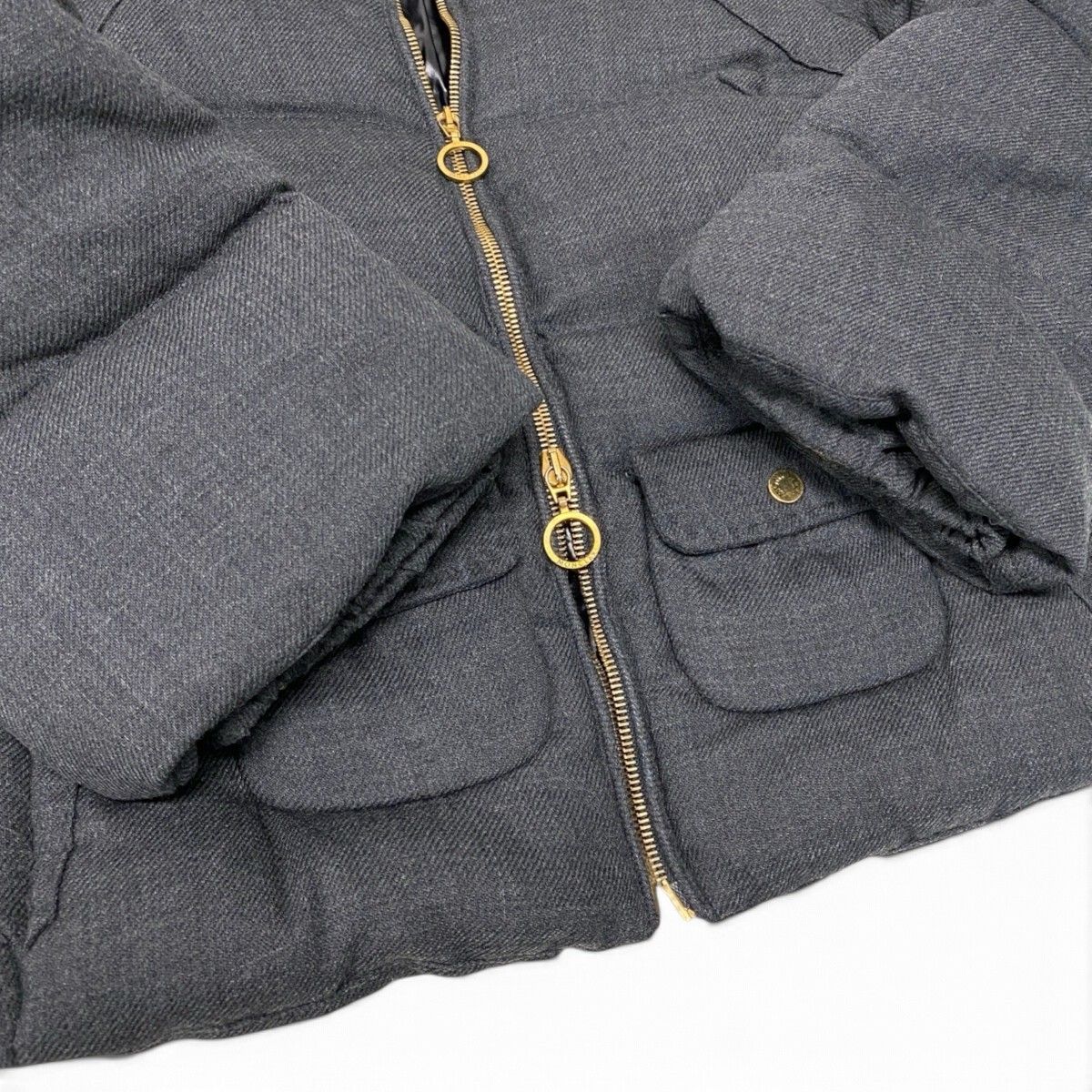 Moncler Down Jacket Briancon Short Length Gray Wool 00 — view 5