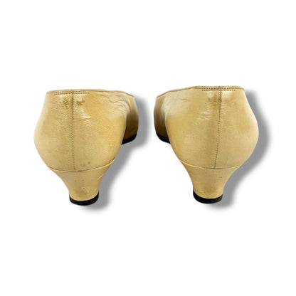 Chanel Coco Low Heeled Pumps CC Logo Beige Heels — view 5