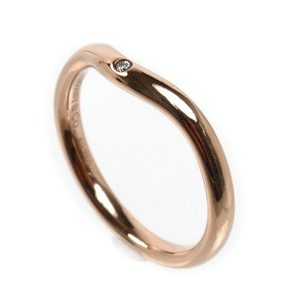 Tiffany & Co 18k Pink Gold Curved Band Diamond Ring — view 2
