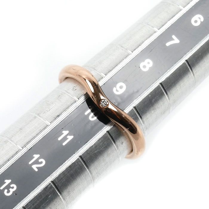 Tiffany & Co 18k Pink Gold Curved Band Diamond Ring — view 6