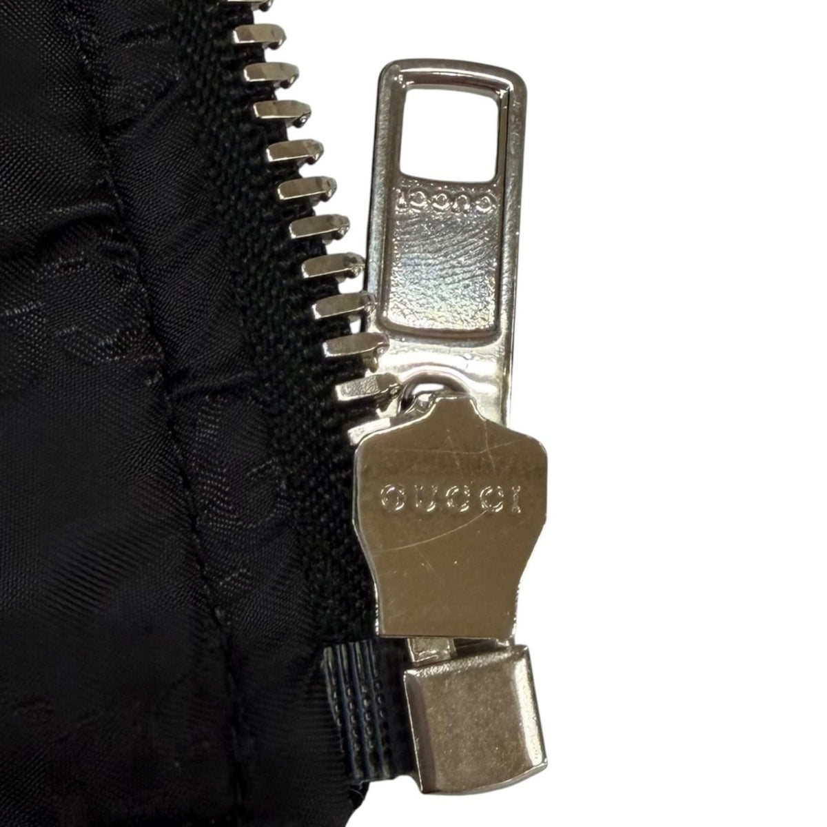 Gucci Wool Blend Interlocking G Contrast Design Tweed Bomber Jacket Black Beige — view 7