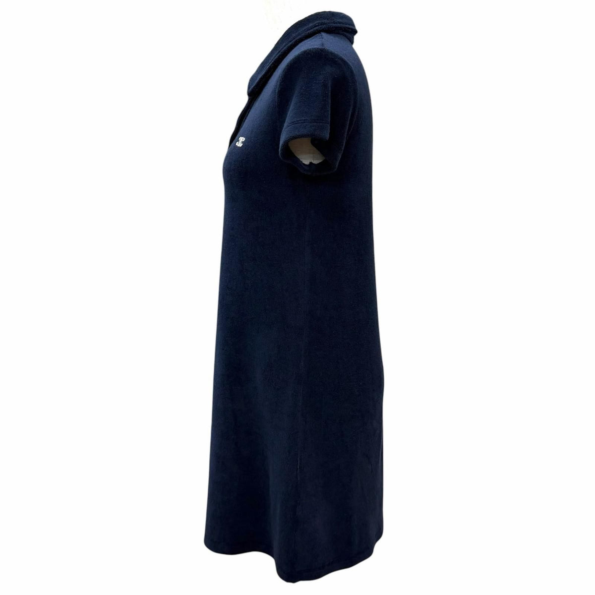 Celine Triomphe Embroidery Short Sleeve Mini Polo Dress Navy XS — view 3
