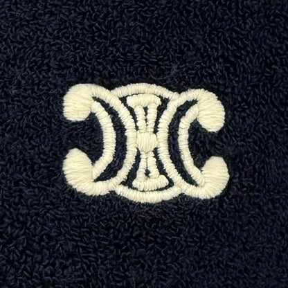 Celine Triomphe Embroidery Short Sleeve Mini Polo Dress Navy XS — view 5