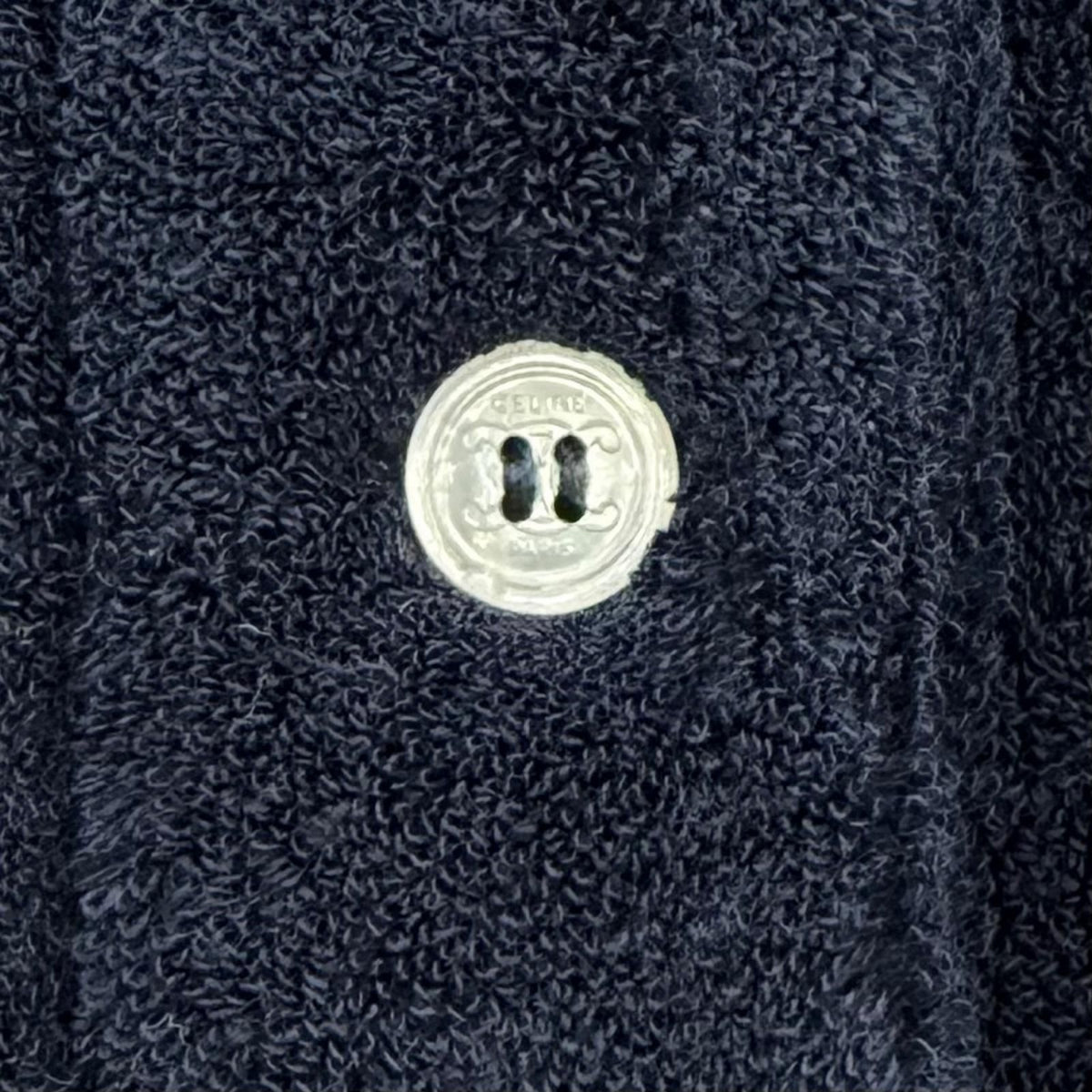 Celine Triomphe Embroidery Short Sleeve Mini Polo Dress Navy XS — view 6