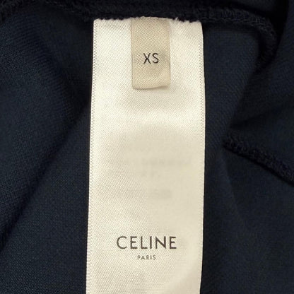 Celine Triomphe Embroidery Short Sleeve Mini Polo Dress Navy XS — view 8