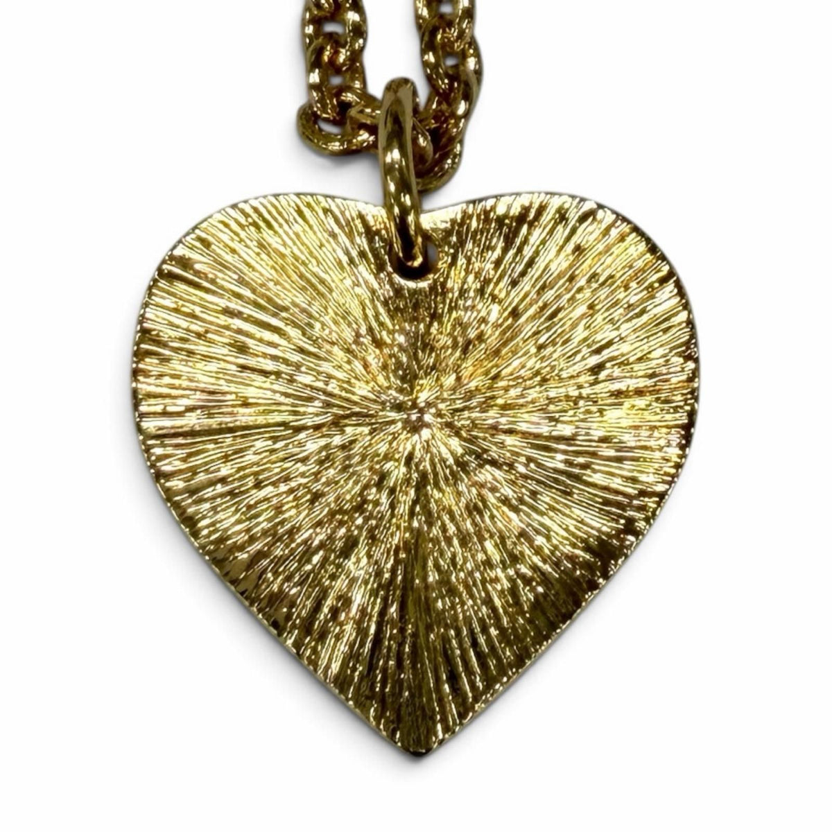 Chanel CC Logo Heart Pendant Gold Black — view 4