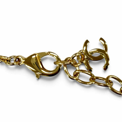 Chanel CC Logo Heart Pendant Gold Black — view 7