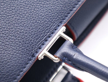 Louis Vuitton Lockme Day Marine Rouge Leather 2-Way Shoulder Bag Turnlock Silver — view 7